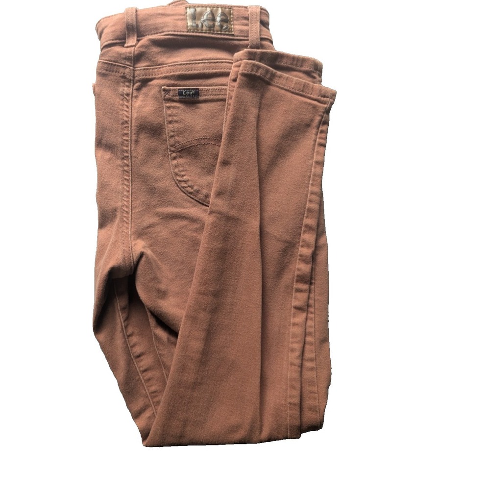 Lee Women's Misses Sculpting Slim Fit Skinny Leg Jean Maroon Pant Size 6 medium